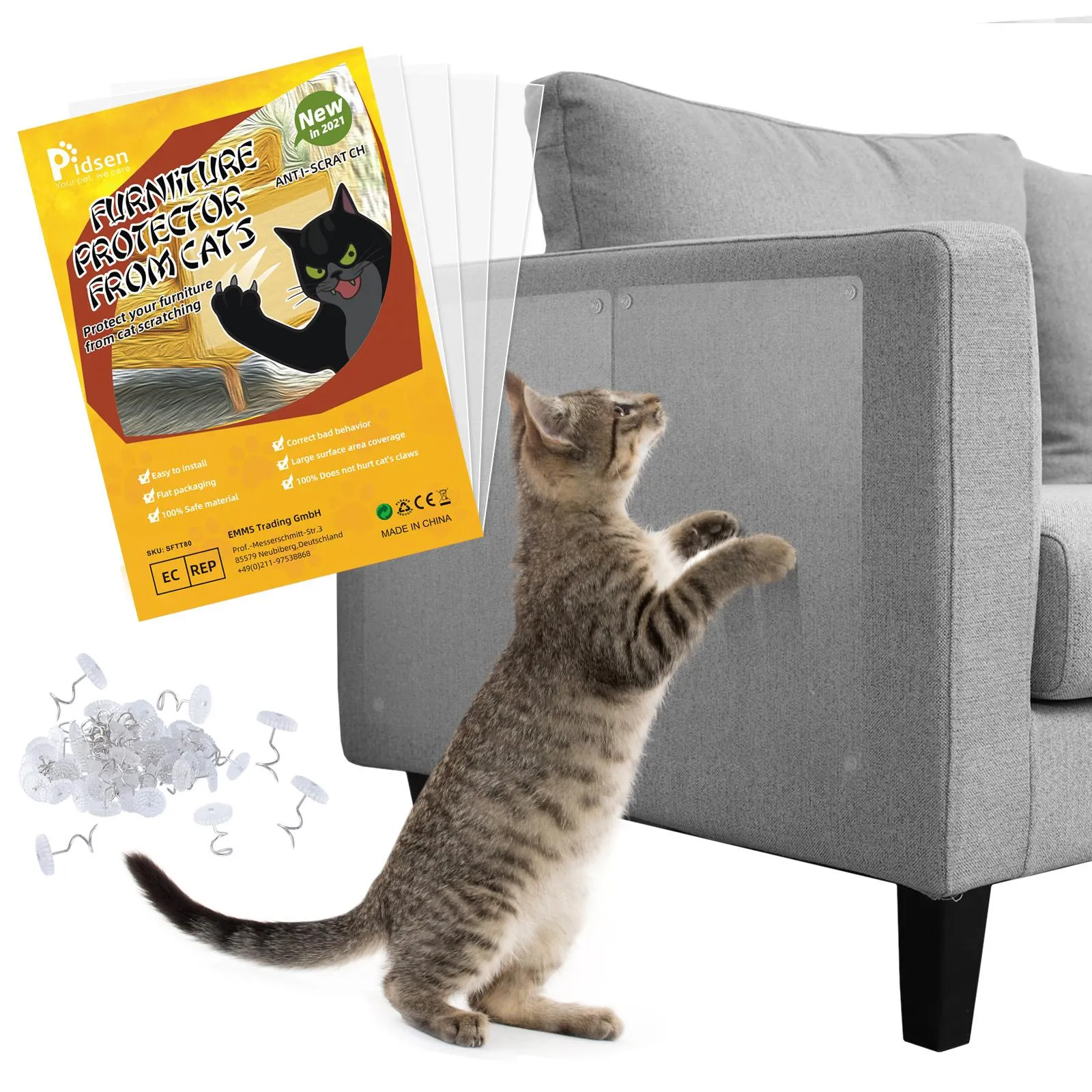 Scratchers Meble Protector z kotów Scraper Cat Scrathing Post Trwała naklejka TAPE TEAPE ANTY PET Scratch Paw Paw na kanapową sofę