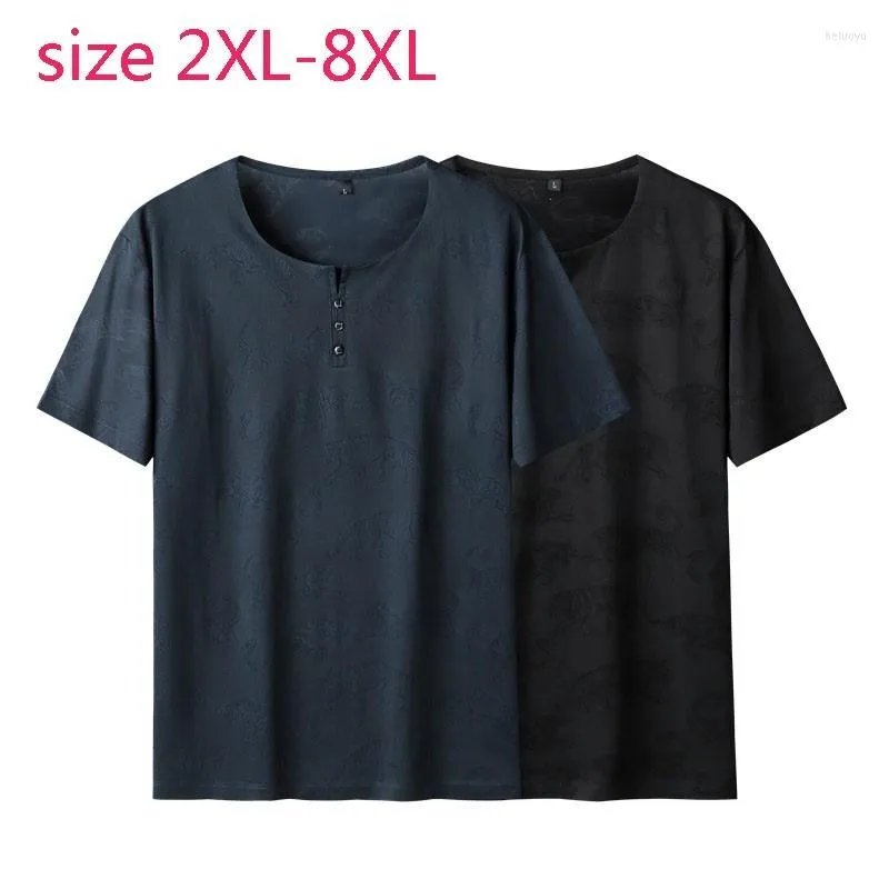 Men's T-skjortor Young ARRIVAL SUEPR STORA SOMMER MEN Fashionabla Casual Printed Short Sleeved O-Neck Plus Size 2xl 3xl 4xl 5xl 6xl 7xl 8xl