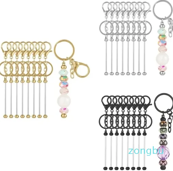 Schlüsselanhänger 8 Stück Perlen-Schlüsselanhänger-Rohlinge, DIY-Perlen-Bar-Set, Zubehör für Damen und Herren