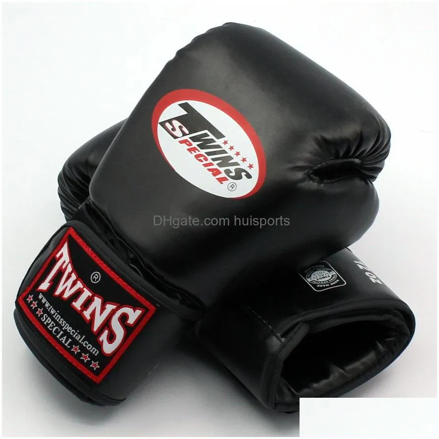 Protective Gear 8 10 12 14 Oz Twins Gloves Kick Boxing Leather Pu Sanda  Sandbag Training Black Men Women Guantes Muay Thai284236U Dr Ottkn From  Huisports, $20.76