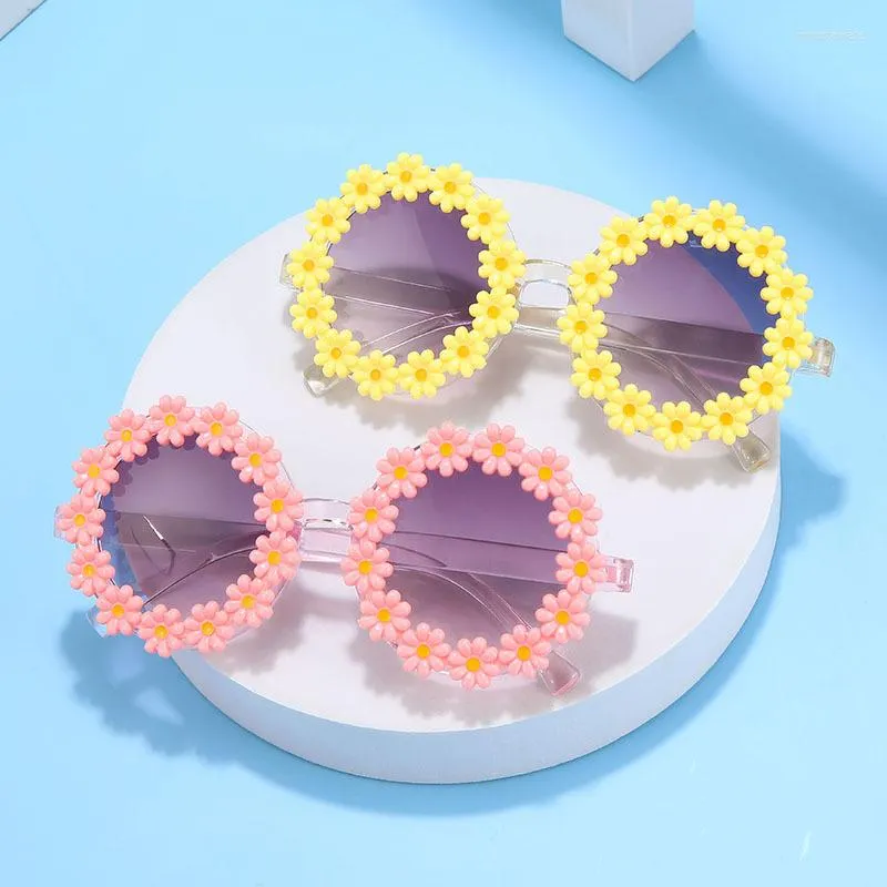 Sunglasses Fashion Kids Children Round Flower Girl Boy Baby Sport Shades Glasses UV400 Outdoor Sun Protection Eyewear