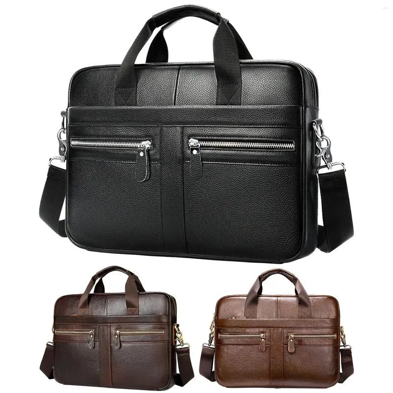 Porte-documents en cuir pour hommes, sac à main pour ordinateur portable, épaule, voyage, bureau