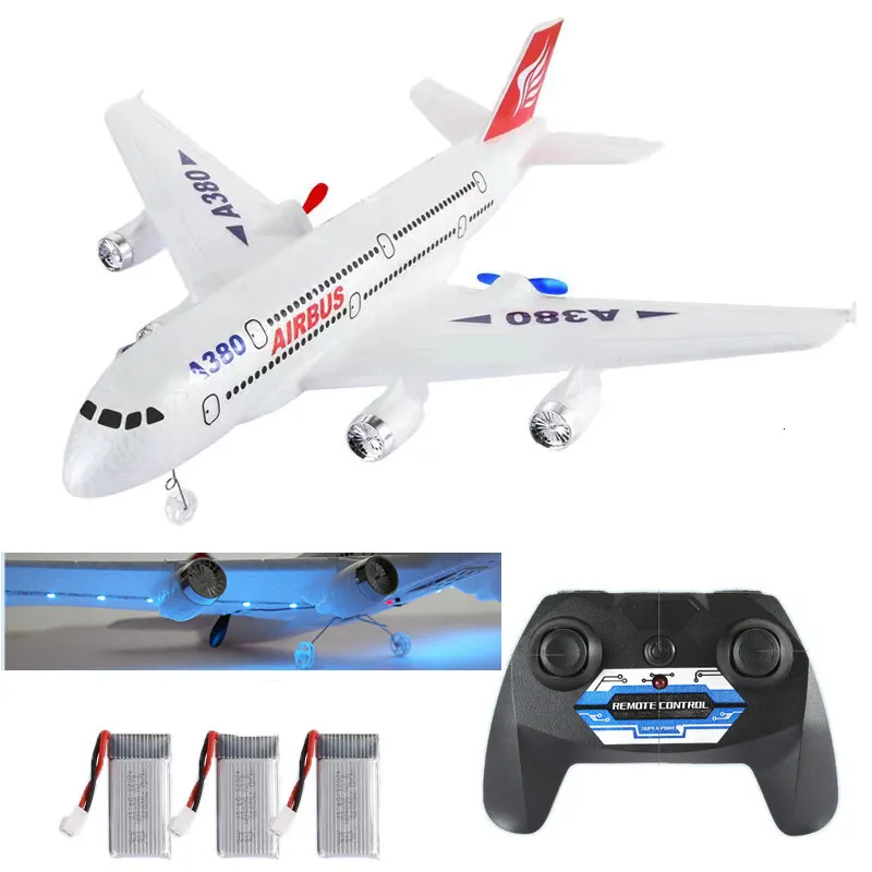 Flygplan Modle Airbus A380 Boeing 747 RC Airplane Remote Control Toy 24g Fixat Wing Plane Gyro Outdoor Model With Motor Children Gift 230427