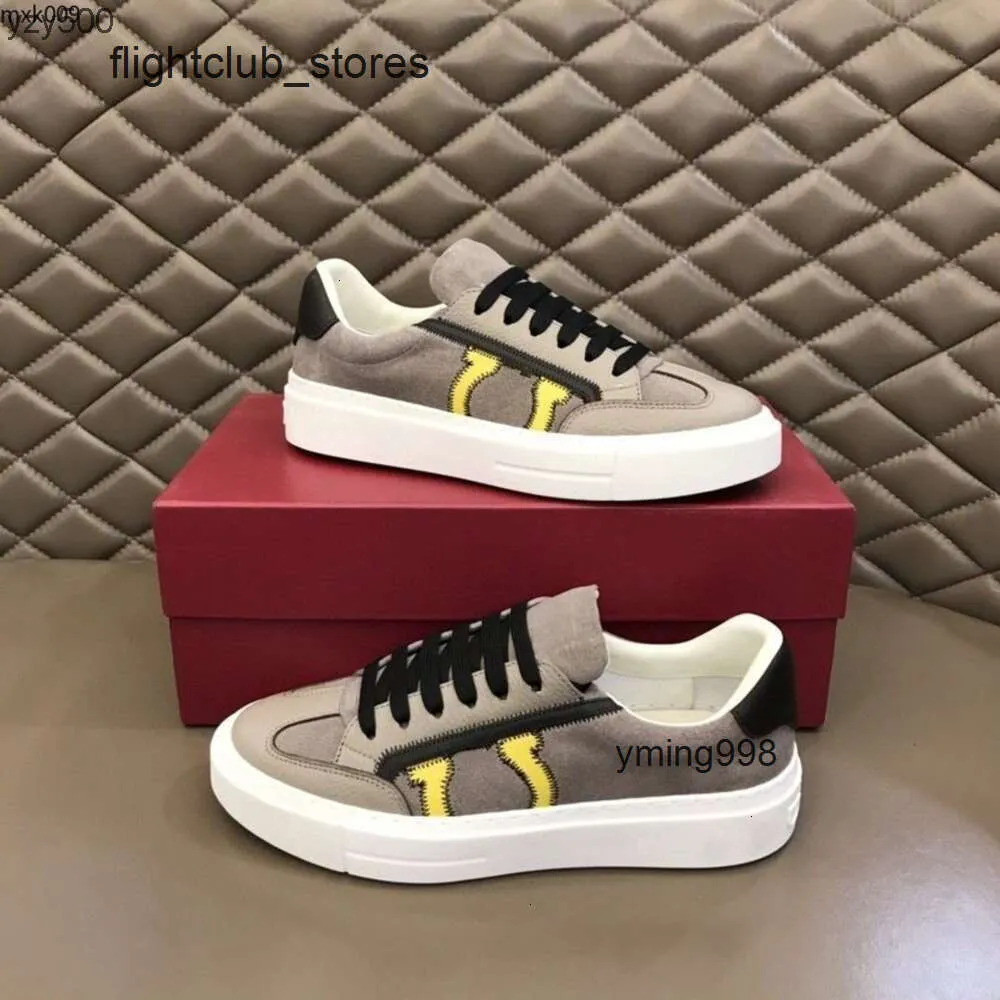 Feragamo -kwaliteit Casual MX luxe heren Mode Leer Dagelijkse designer schoenen geborduurd patroon NIEUW S HOGE LJ5J 9GXW QOBN Sneakers mjhhy wwol vraf