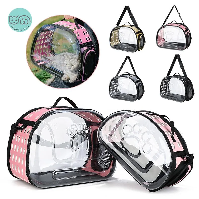 Poussettes sacs de transport pour animaux de compagnie sac à bandoulière Portable respirant sac à main pour chiot petits chiens chats voyage pochette de transport en plein air Cage