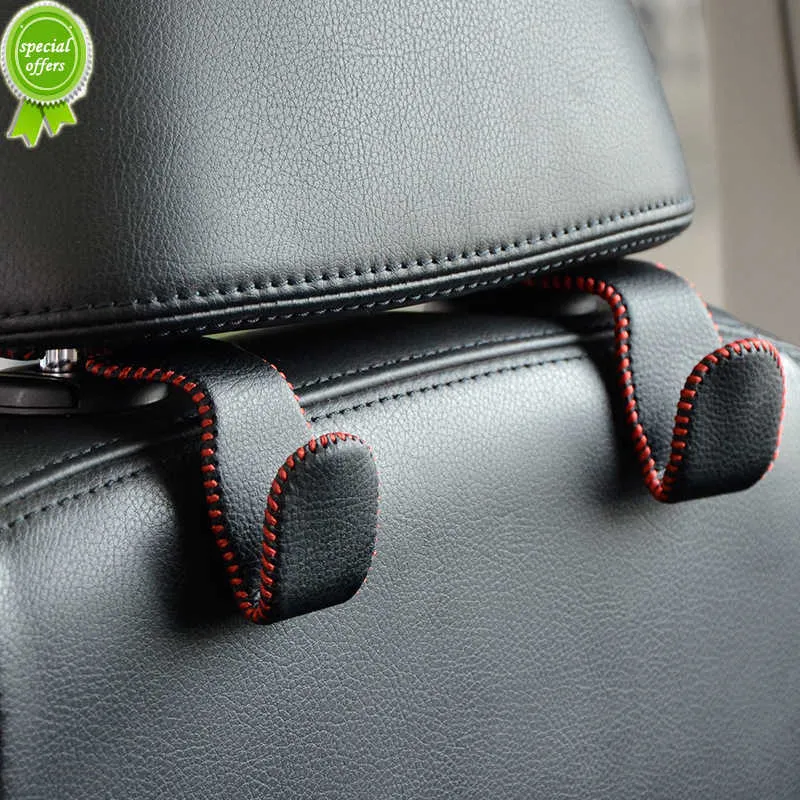 Neue 1 stücke Lagerung Halter Für Auto Kopfstütze Haken Hängen Geldbörsen Auto Verschluss Rücksitz Organizer PU Leder Gepäckträger Tragbar