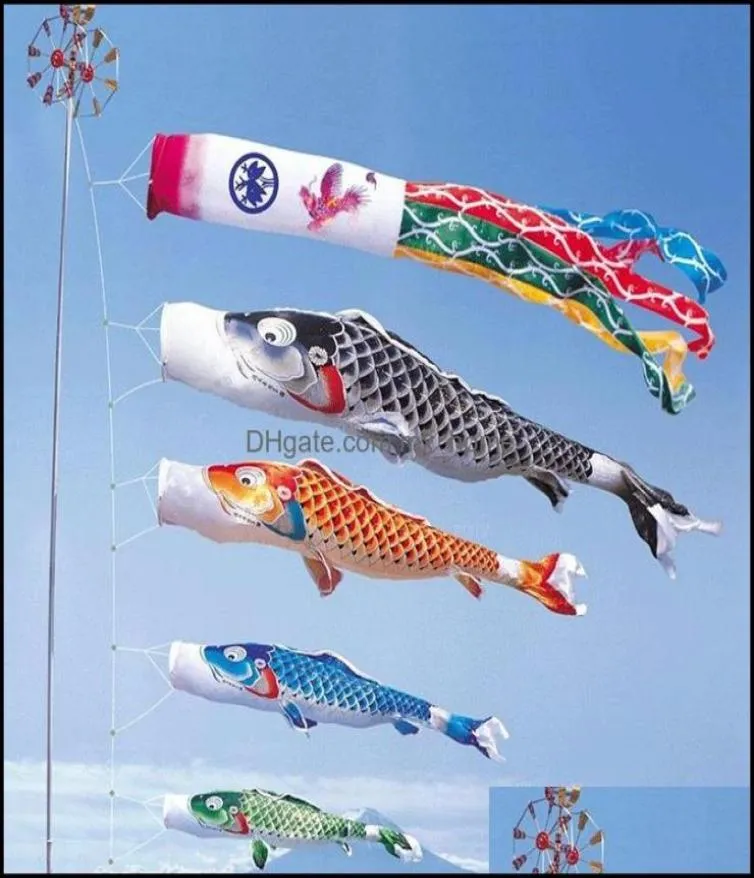 4070100 Cm Japan Style Carp Wind Sock Flag Chimes Hanging Decorations Yard Koinobori Decor 265902 Drop Delivery 2021 Decorative3824523