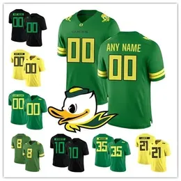 Custom NCAA Oregon Duck Any Name Number 10 Justin Herbert 8 Marcus Mariota 47 Kiko Alonso Stitched College Football Jersey Mens Youth Kids