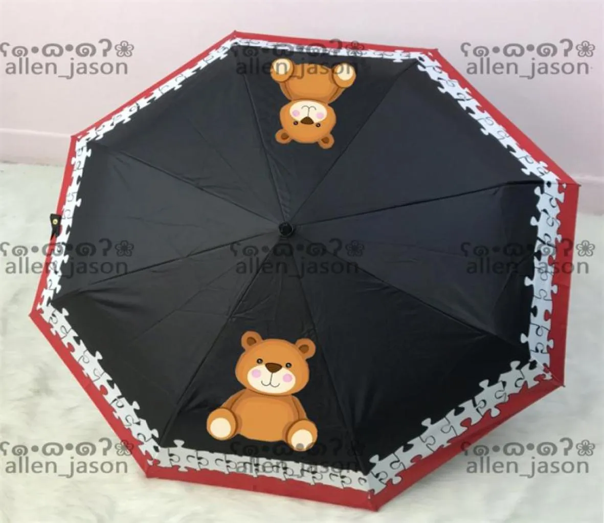 Bear Luxury Sun Umbrellas Hipster Automatisk vikningsdesigner Luxury Paraplyer Högkvalitativa utomhusresor Multifunktion Vindtät 9799553