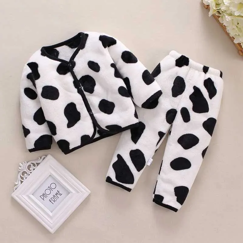 衣類セットAynigiell Baby Autumn and Winter Home Clothing Set新生児暖かいぬいぐるみセット