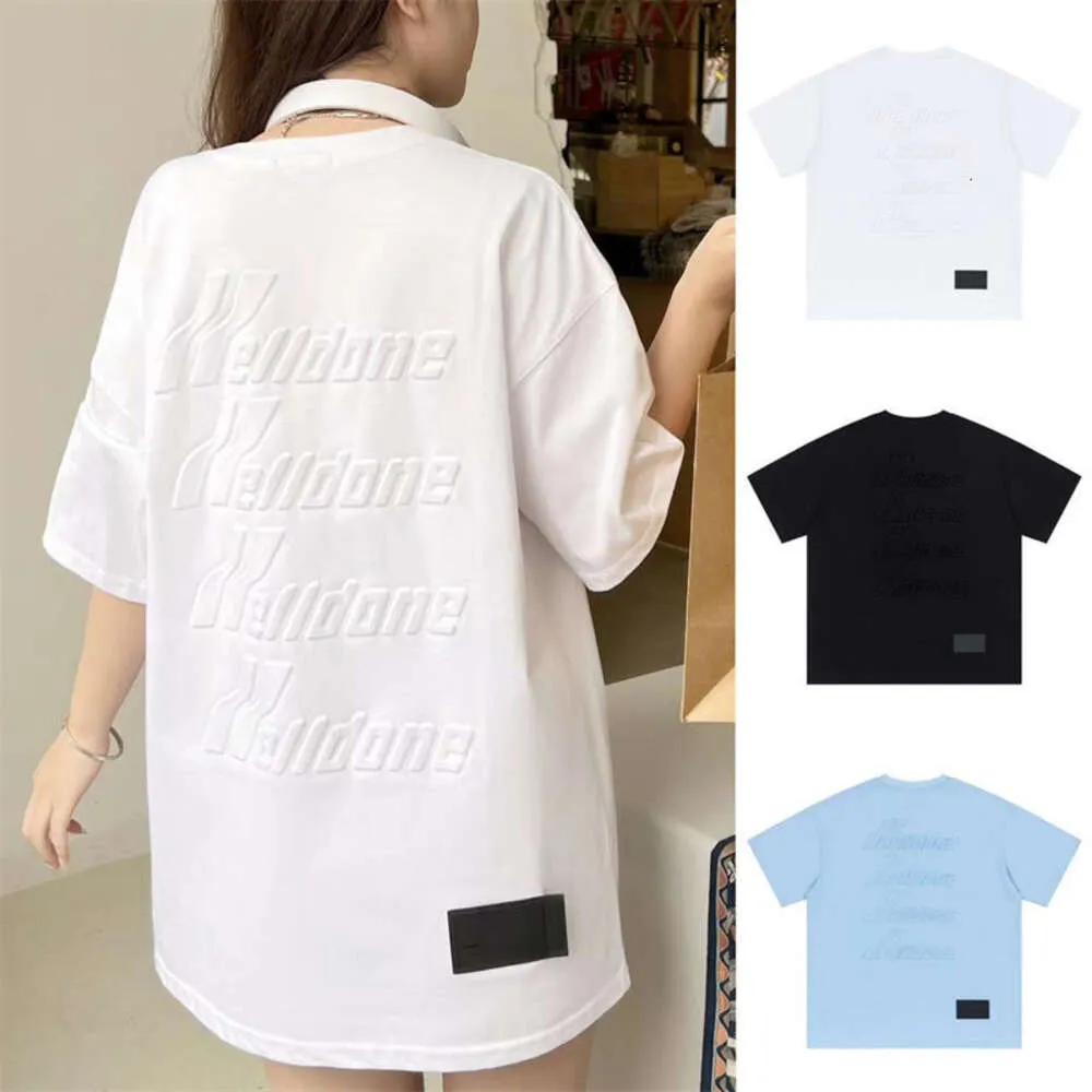 Ontwerper Mode Kleding Heren T-shirts Hoge kwaliteit We11done Reliëf Bullet Screen Korte mouwen Trendy Koreaanse versie Mannen Dames Loszittende zomer-t-shirt C