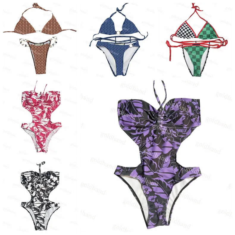 23 Summer Beach Swimwear Designer Women Sexy Backless Swimsuit Fashion Brand Textile Bikini Set Costume da bagno intero