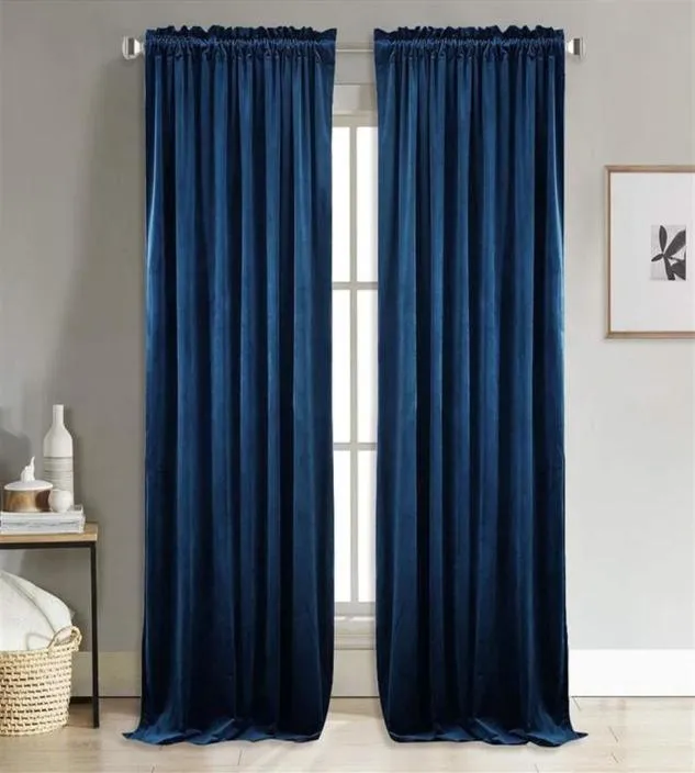 Cortinas opacas modernas de terciopelo sólido para sala de estar, dormitorio, persianas suaves y cómodas, cortina para ventanas, tamaño personalizado, puerta lisa New328566576