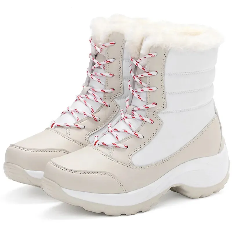 Bota leve tornozelo plataforma sapatos para saltos inverno botas mujer manter quente neve feminino botines 231127