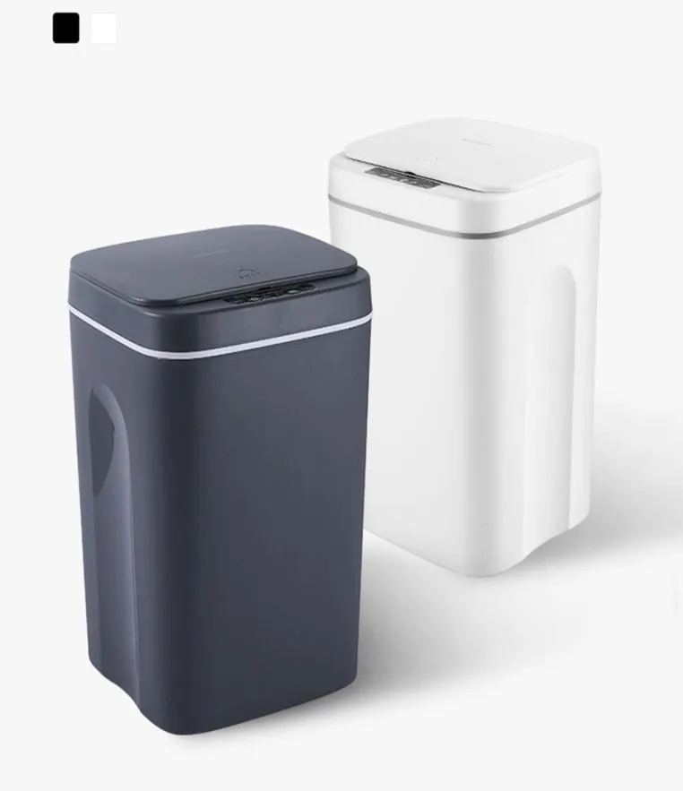 14L Intelligent Trash Can Automatic Smart Sensor Garbage DustBin Home Electric Surbish Waste Bin för Office Kitchen Badrum NEW2467975