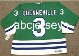 Men Vintage #3 JOEL QUENNEVILLE Hartford Whalers 1988 CCM Hockey Jersey custom any name number