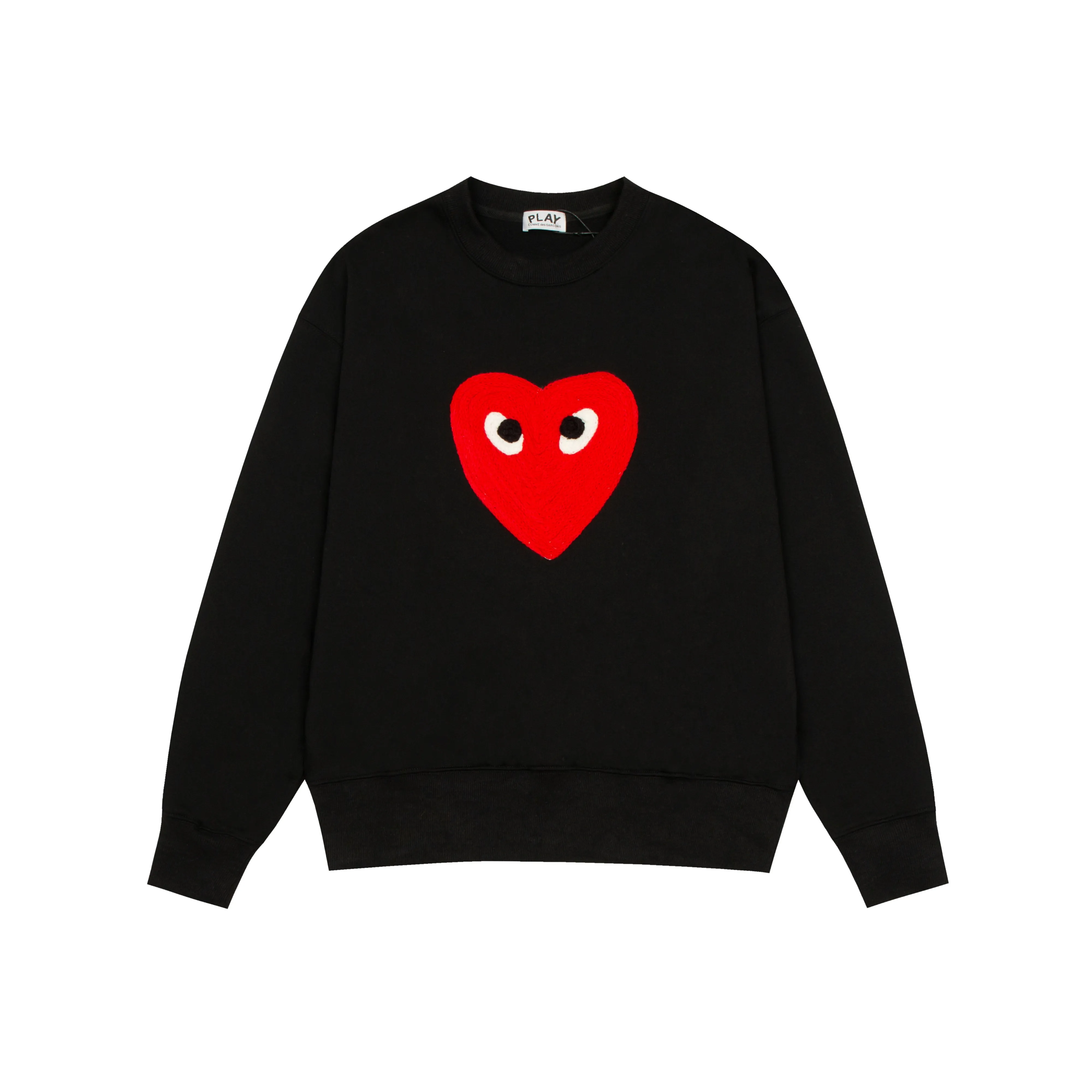 R1 Men's Hoodies Sweatshirts 22s Designer Play Commes Jumpers Des Garcons Letter Embroidery Long Sleeve Pullover Women Red Heart Loose Sweater Clothing