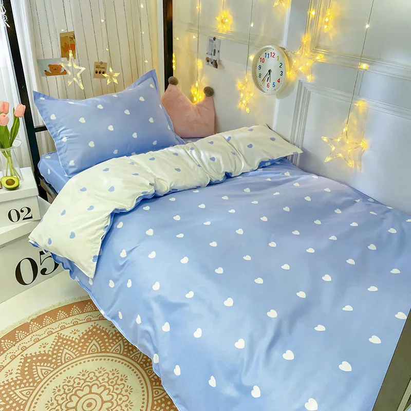 Bedding sets Summer Bedroom Bedding Set Kid Sweetheart Spring Single Queen Size Flat Bed Sheet Duvet Cover Pillowcase Home Textile Bed Linens 230427