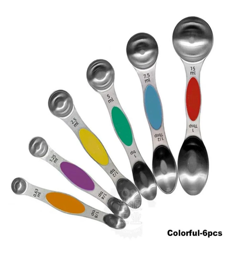 Juego de cucharas medidoras magnéticas para hornear con nivelador de acero inoxidable de doble cara para cocinar y hornear 426x9435945