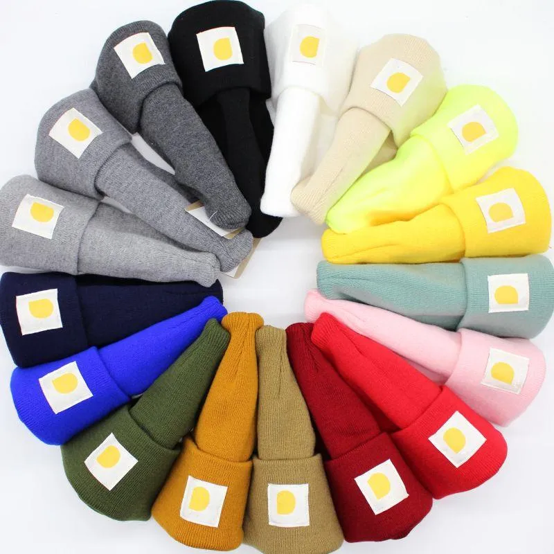 Men Winter Beanie Brand Warm Beanies European American Double-Layer Folded Knit Women Woolen Hat Kfoev