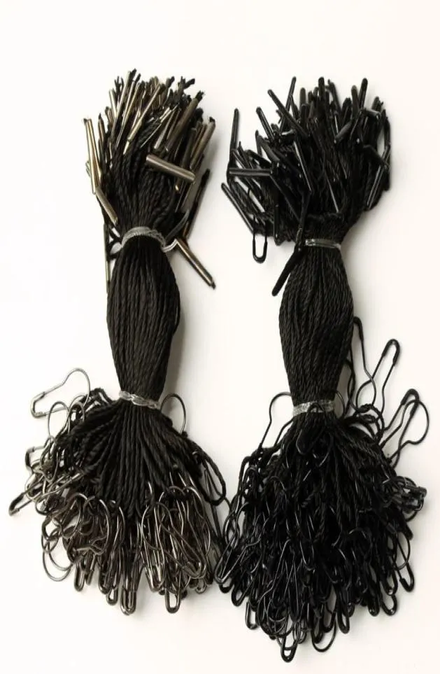 DIY Costura Crafting 1000 pcs preto pendurar tag corda com pino de segurança em forma de pêra preta 105 cm bom para pendurar etiquetas de vestuário 5994849
