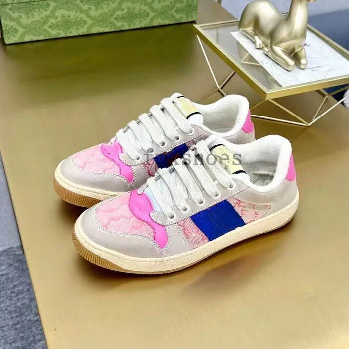 Vintage Classic Unisex Beige Sneakers In Blue And Red Web Stripe