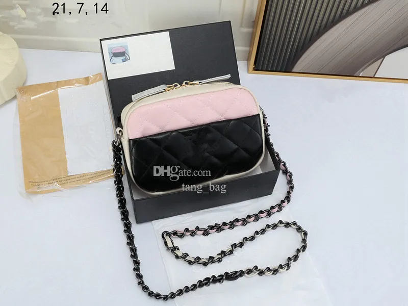FASHION WOMAN WOMEN luxurys designers bags Metal hardware leather Handbags Splice color messenger crossbody shoulder bag Totes wallet lady clutch