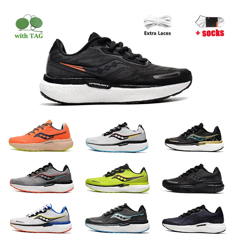 Saucony Triumph 19 Women's and Men's Running Shoes Saucony Triumph White Black Orange Pink White Breathable Mesh Fashion Casual Shoes size 36-45