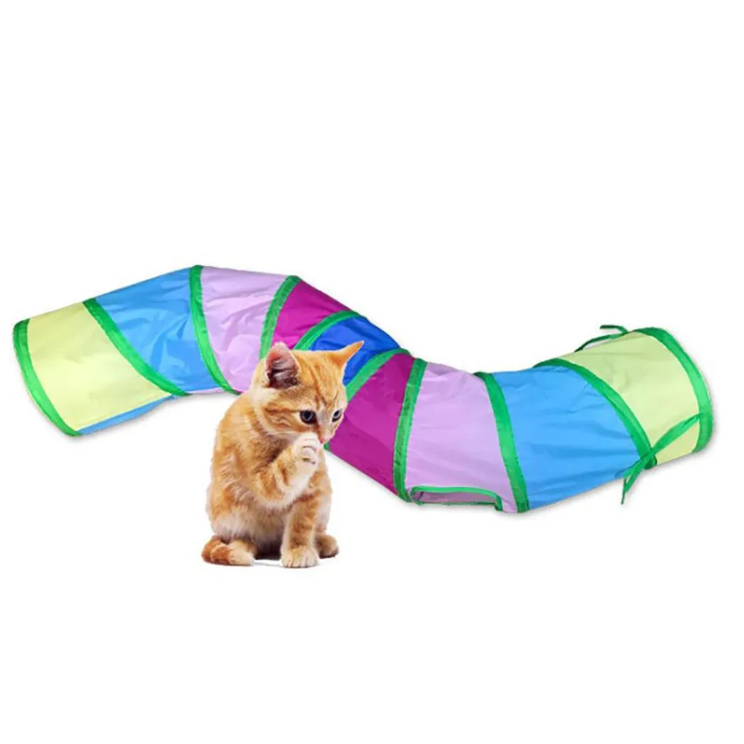 Toys Practical Cat Tunnel Pet Tube Collapsible Play Toy Indoor Outdoor Kitten Puppy Toys for Puzzle Exercising Hiding Training Toys