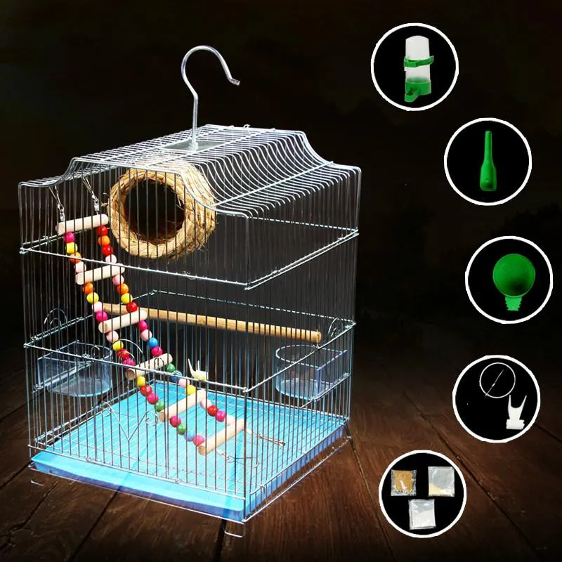 Nesten 1 STKS grasparkiet vogelkooi grote roestvrijstalen galvaniseren kooi spreeuw broer Xuanfeng Pioen smeedijzeren papegaaienkooi