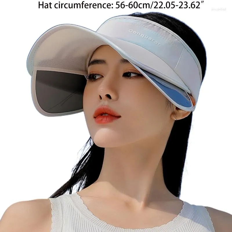 Wide Brim Hats M2EA Summer UV Protection Sun Visor Hat Outdoor Big Empty Top For Horse Riding Golfing Tennis