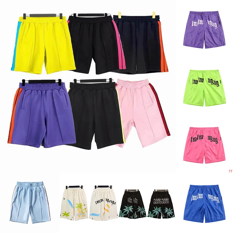 Shorts masculinos femininos de alta qualidade 1 calças curtas com estampa de letras correias roupas casuais de cinco pontas roupas de praia de verão