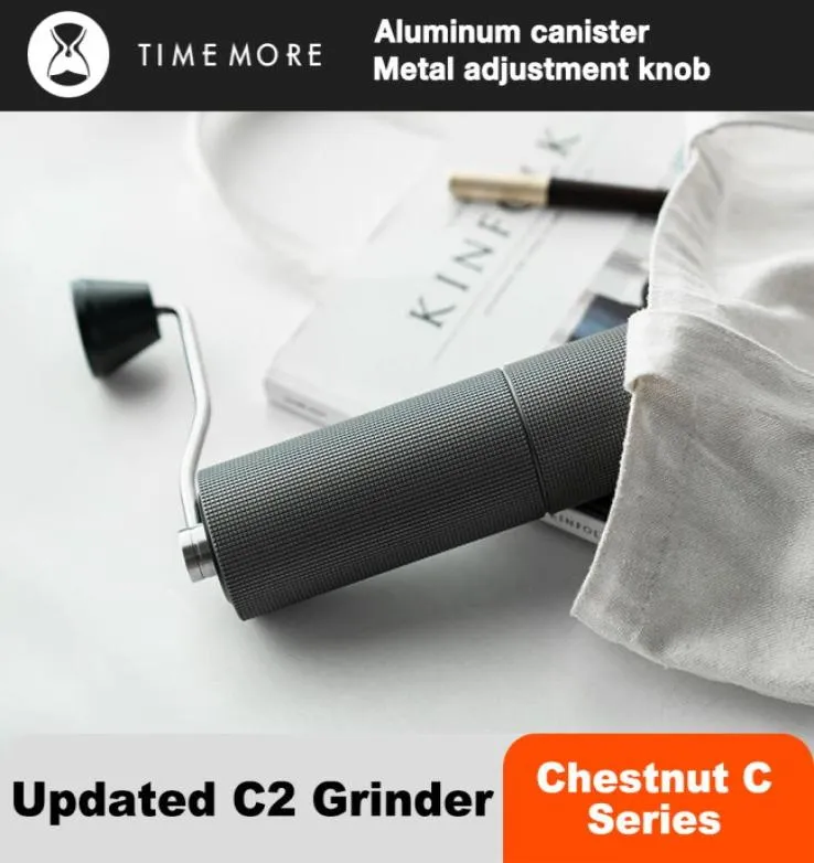 Timemore Chestnut C2アップグレードマニュアルコーヒーグラインダーポータブル高品質のハンドグラインダーミル付きダブルベアリングポジショニング5599361