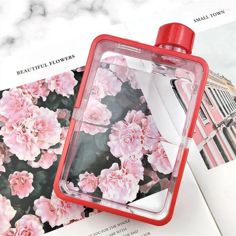 Water Bottles 380ML A5 Paper Cup Botlte Flat Kettle BPA Free Clear Book Portable Pad Drinks Notebook