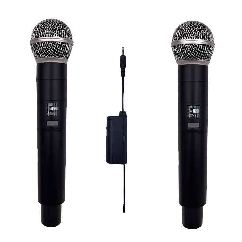 Microfono universale wireless Microfono Scheda audio dal vivo Amplificatore Mixer Microfono dinamico portatile professionale Sistema karaoke Microfono con ricevitore
