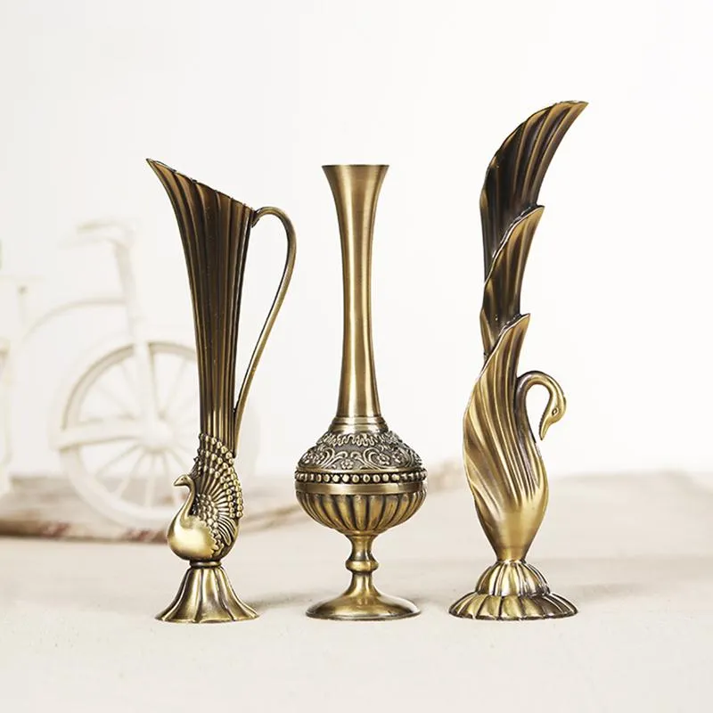 Vases alliage petit vase décoration de la maison ornement européen moderne artisanat créatif
