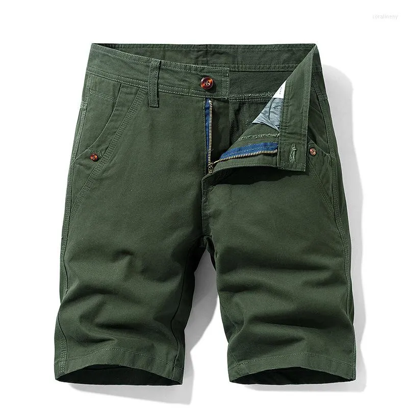 Herr shorts herrar sommararbete plus storlek sportkläder pojkar ren bomull avslappnad korta byxor överdimensionerade khaki gröna byxor xxxl