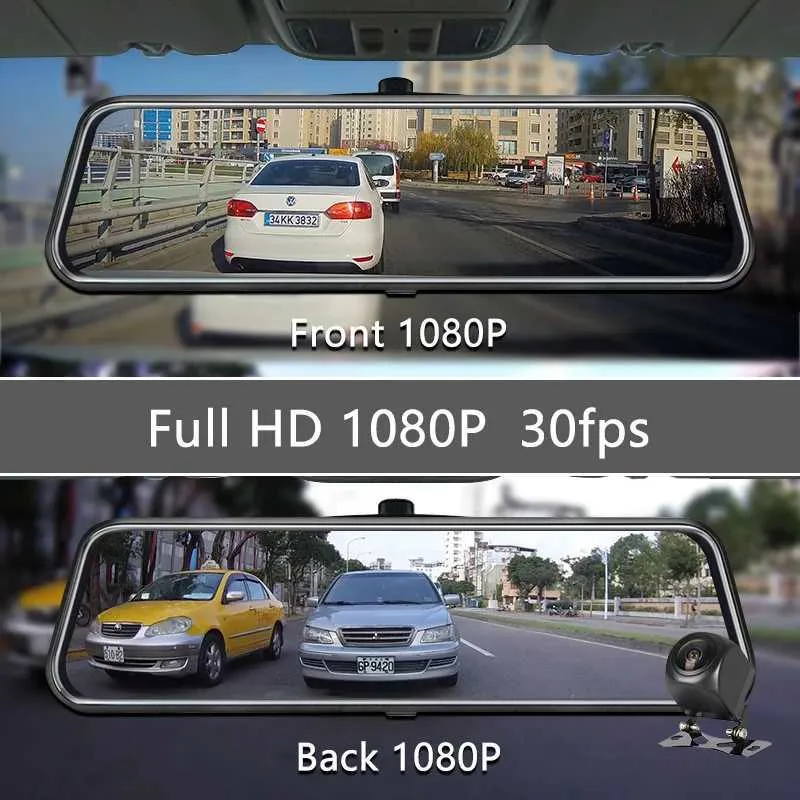 Dashcam Voiture Rétroviseur Écran Tactile de 5 Pouces Full HD 1080P, Caméra  de Voiture Grand Angle