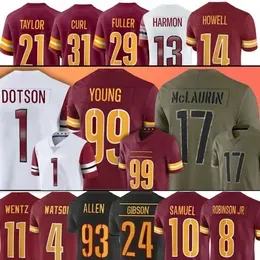 Terry McLaurin 13 Emmanuel Forbes Sam Howell Football Jersey Chase Young Jahan Dotson Da`Ron Payne Jonathan Allen Tress Way Montez Sweat Brian Robinson Jr Sean Taylor