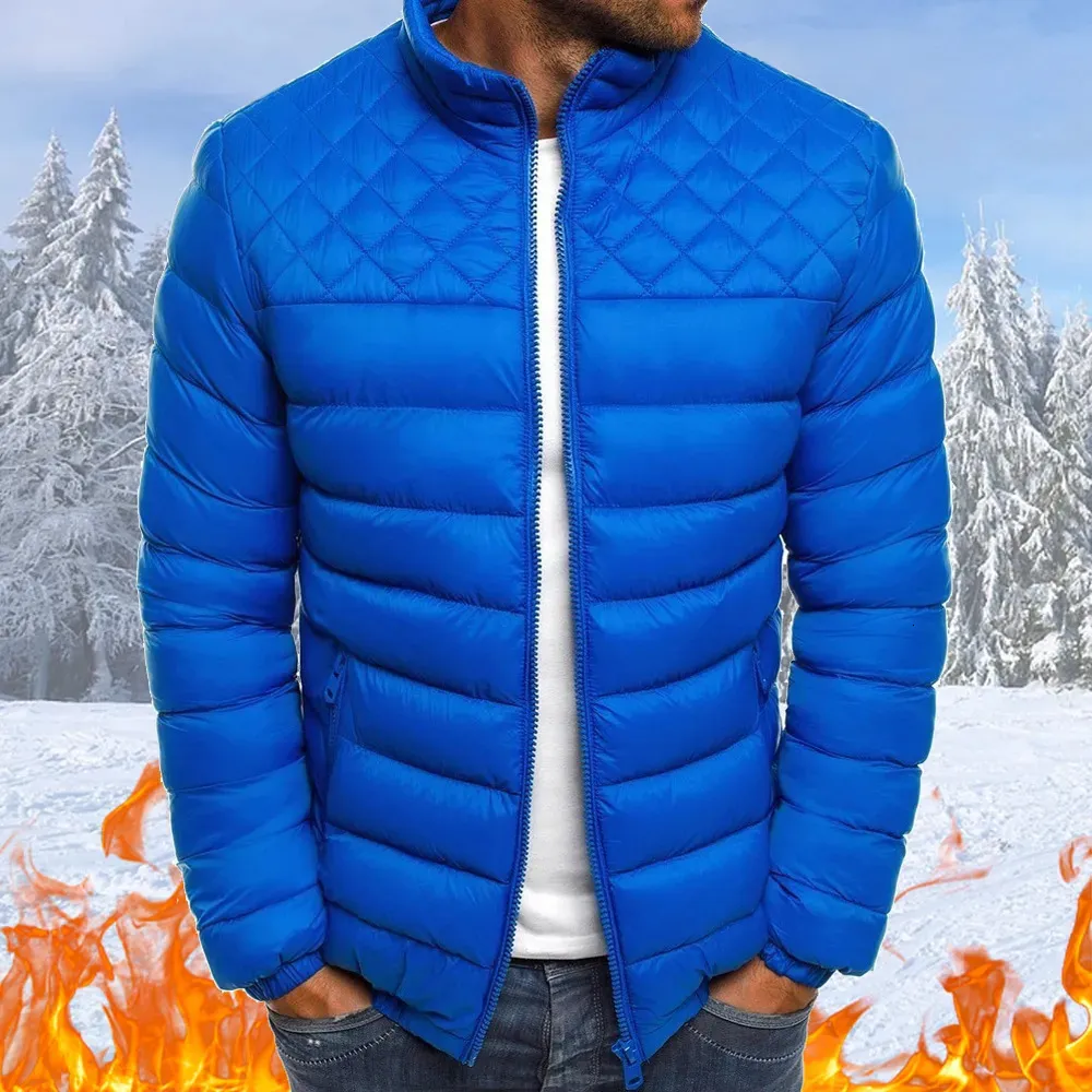 Hommes vers le bas Parkas hommes vestes d'hiver décontracté hommes vêtements d'extérieur manteaux pliable léger veste à glissière Ski plus épais Streetwear mode vêtements masculins 231127