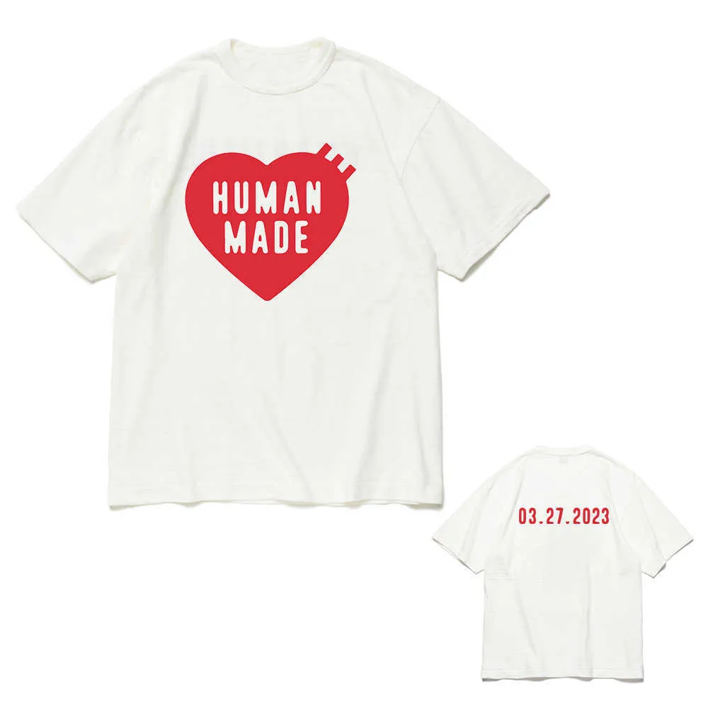 T-shirts pour hommes Streetwear de mode Erior Quality Slub Cotton Human Made 23FW T-shirt Tee Tops G230427