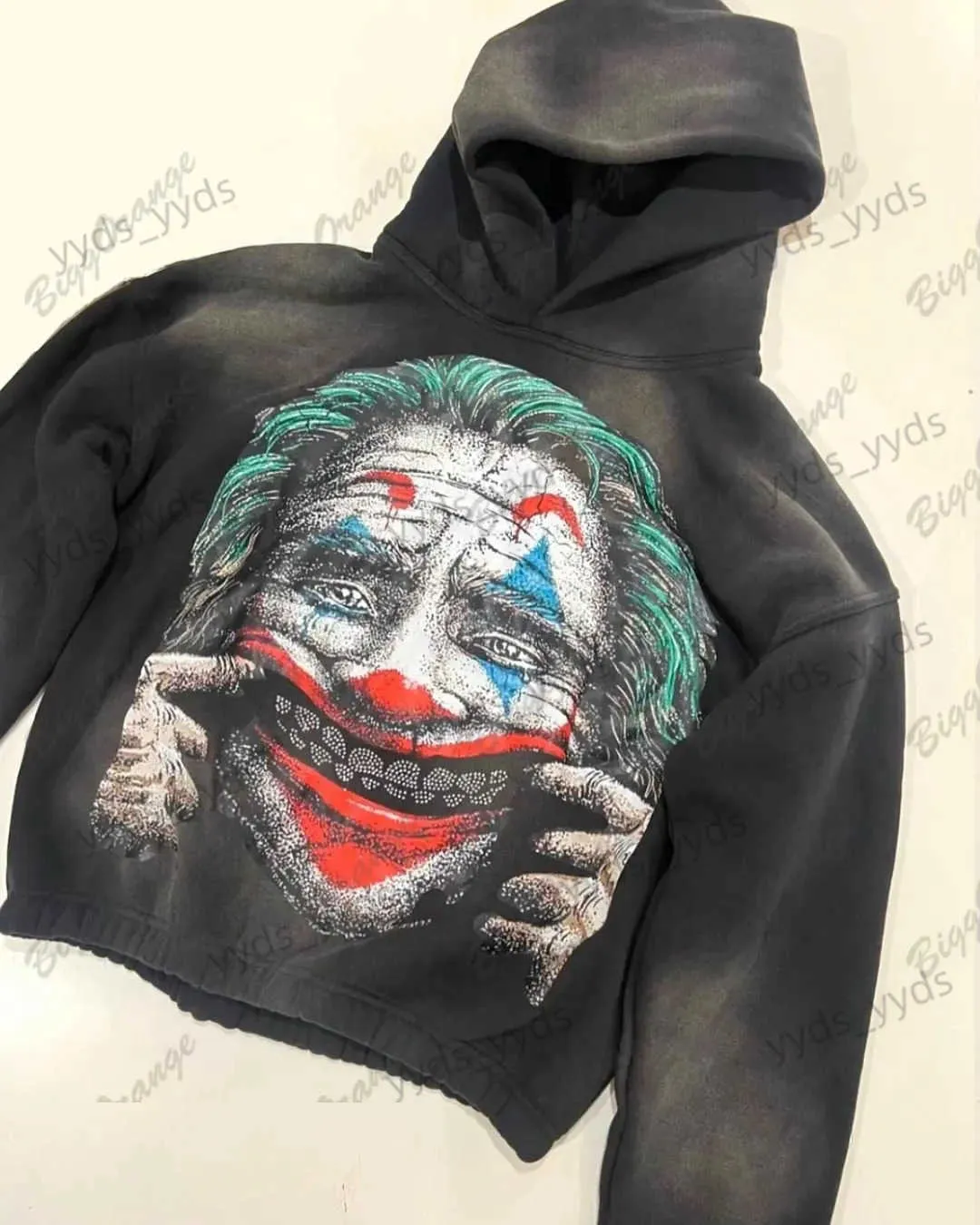 Men's Hoodies Sweatshirts Y2K Pullover Hooded Casual Clown Print Sweatshirt Loose Harajuku Hip-hop Couples Fashion Full Sleeve Streetwear Women Clothing T231127