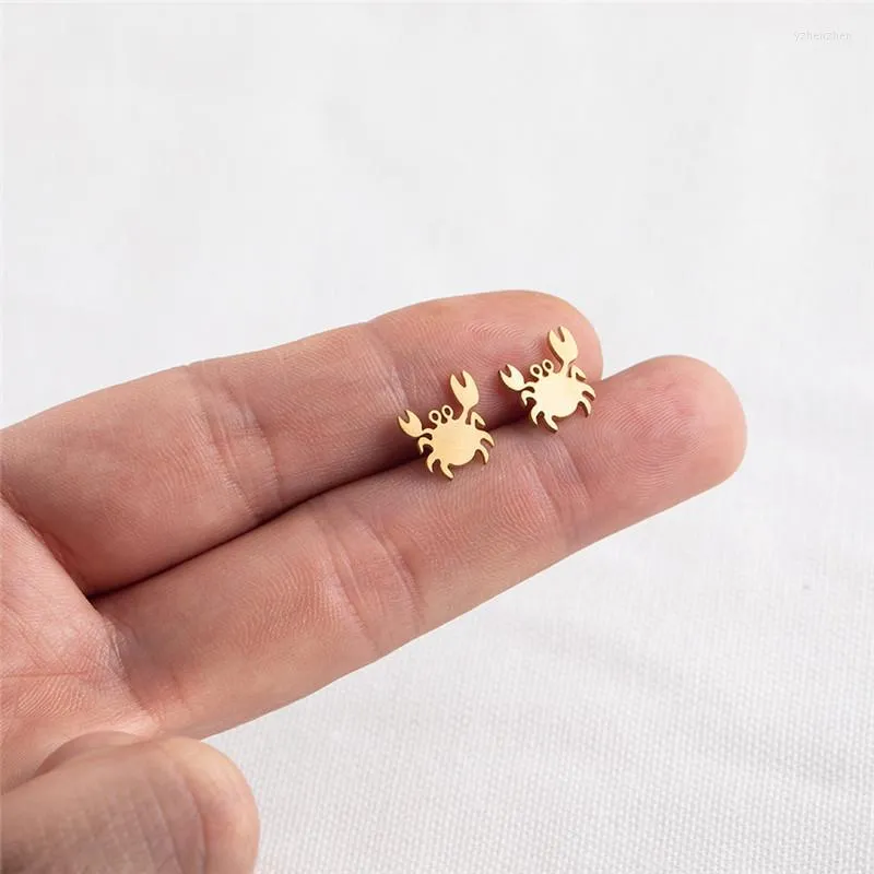 Stud Earrings Yungqi Fashion Punk Crab Earring For Teens Women Men Ear Cool Animal Jewelry Vintage Earings Accessories Metal Brincos