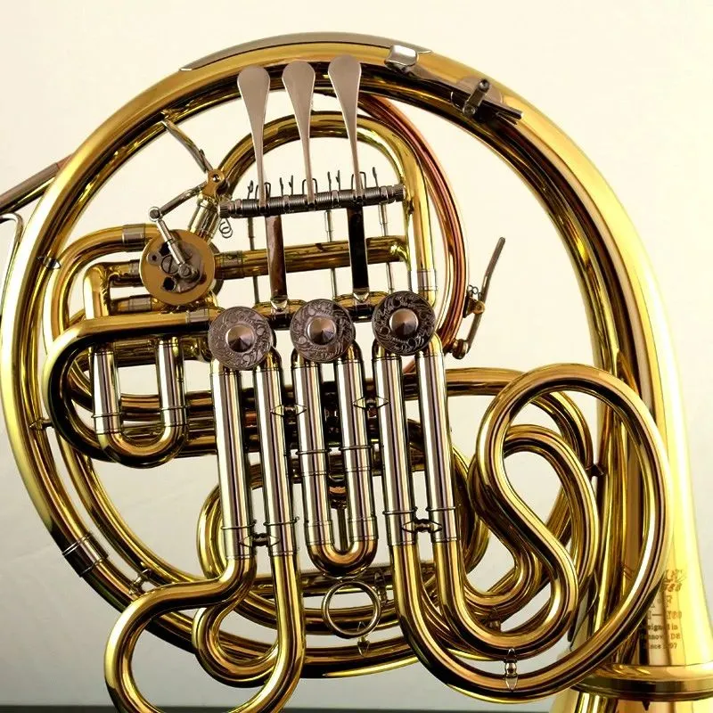 ROFFEE Y60 Symphony Orchestra Brass Gold Lacquer F Tone Bb 4 Key Double French Horn