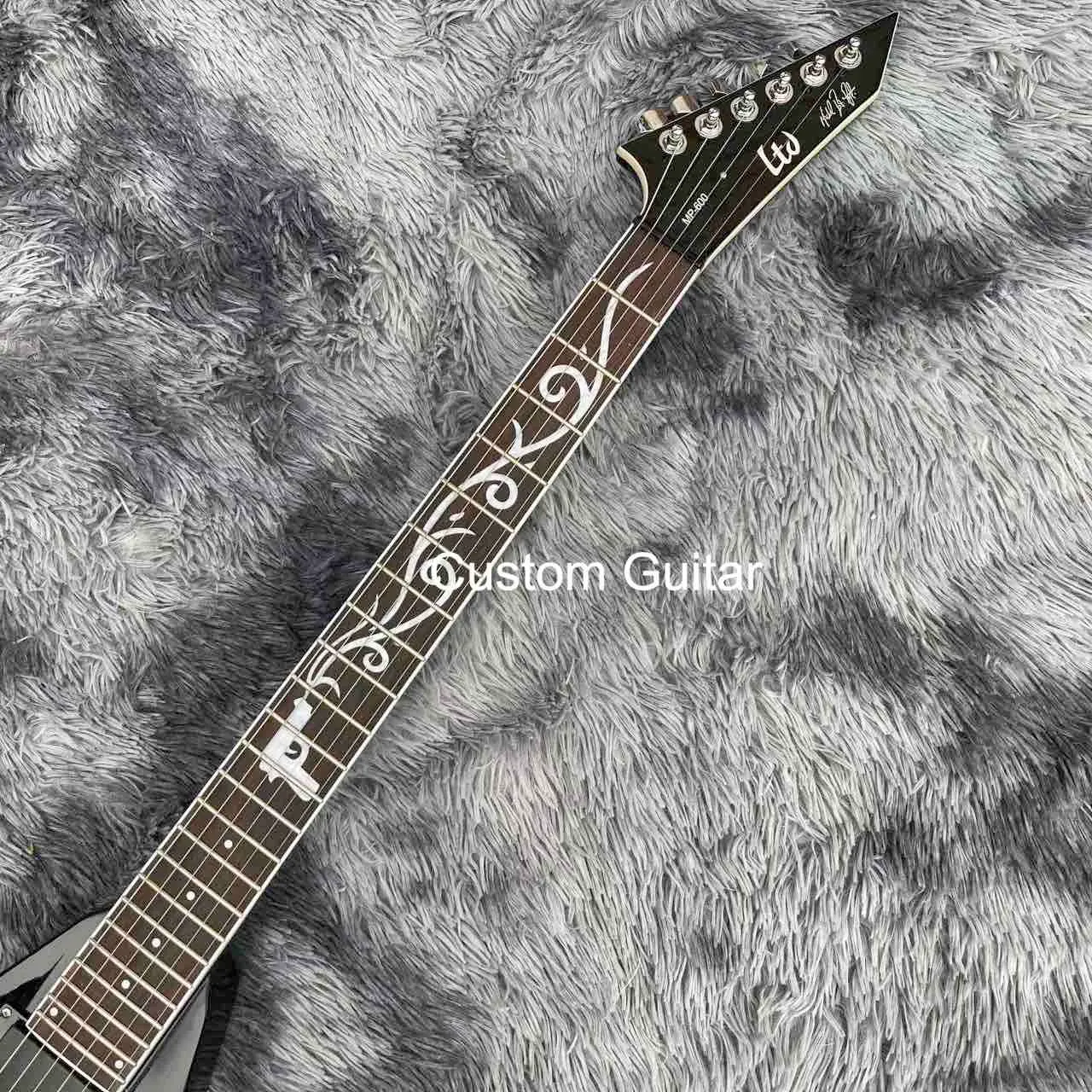 Black LP Guitar Custom Electric Guitar With Mahogany Body, Glossy