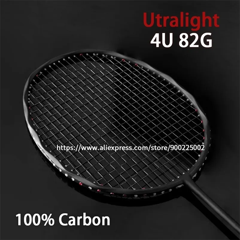 Badminton Rackets Carbon Fiber Badminton Rackets 4U Professional Offensive Type Rackets With Bags Strings 22-30LBS Racquet Speed Sports 231124