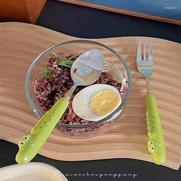 Dinner Set Offer Cartoon Crocodile Spoon Fork Cutlery Set