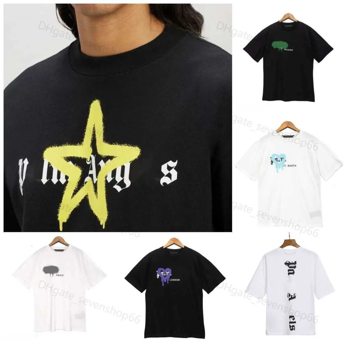 2023 Summer Mens palm t-shirt Graffiti T-shirt Palms Palmangel City Designer Limited Jet d'encre Graffiti Lettre Impression Hommes Femmes anges t-shirt ange t-shirt dz0