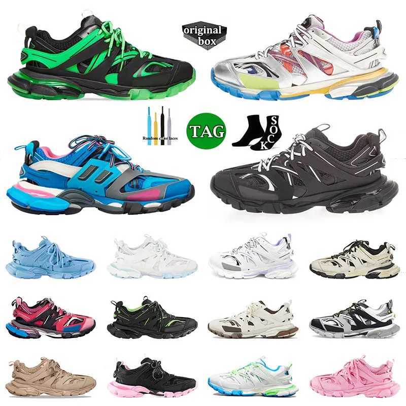 Track Trainers Designer Chaussures Hommes Femmes Top Marque OG Tracks 3.0 Classique Triple Noir Blanc Rose Vert Bleu Rouge LED Paris Gomma Nylon Runner Baskets Avec Boîte