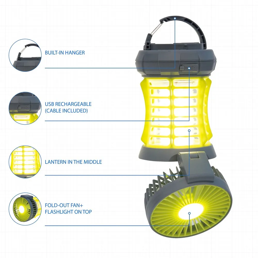 , Geel, 2-in-1 ventilator LED-licht, onze gebruik, elektronische 5V, oplaadbaar
